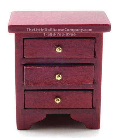 (image for) Miniature Mahogany Nightstand For Dollhouses