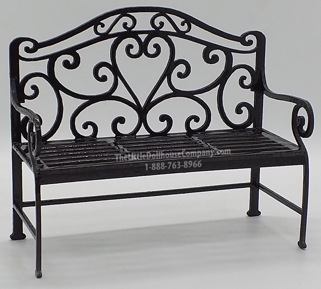 Miniature Filigree Iron Bench Kit [CCK 112] | The Little Dollhouse Company