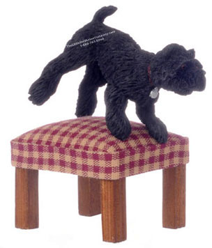(image for) Dollhouse Scale Model Black Standing West Highland Terrier Dog