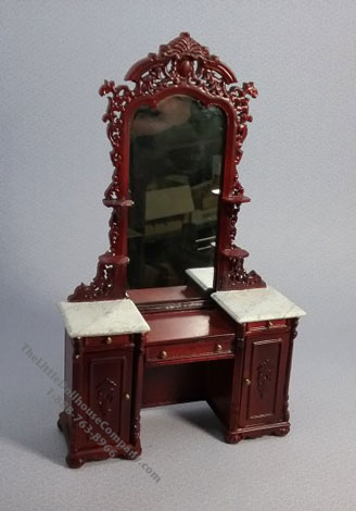 (image for) Miniature Mahogany Vanity For Dollhouses