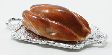 (image for) Miniature Turkey on Tray For Dollhouses