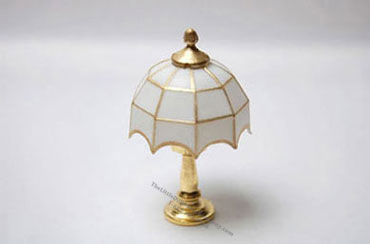 (image for) Miniature Non-Functional Leaded Tiffany Lamp For Dollhouses