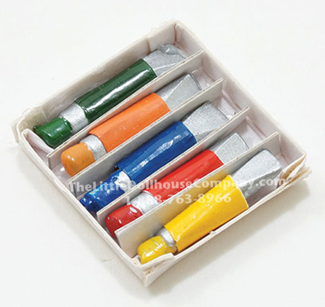 (image for) Miniature Paint Tubes In Box For Dollhouses