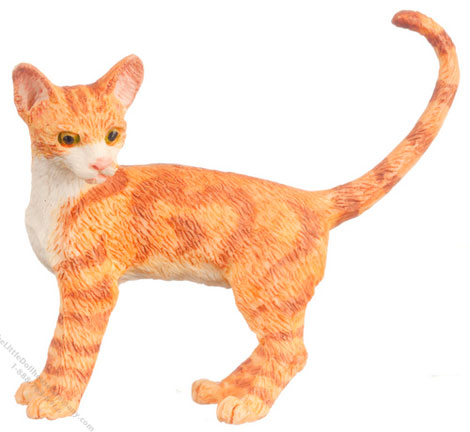 (image for) Dollhouse Scale Model Walking Orange Cat