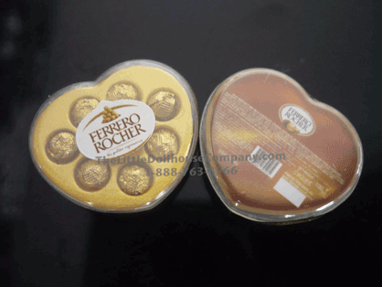 (image for) Heart Box of Miniature Ferrero Rocher Chocolates for Dollhouses