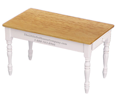 (image for) Miniature White-Oak Kitchen Table For Dollhouses