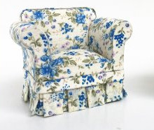 (image for) Miniature Modern Upholstered Armchair for Dollhouses