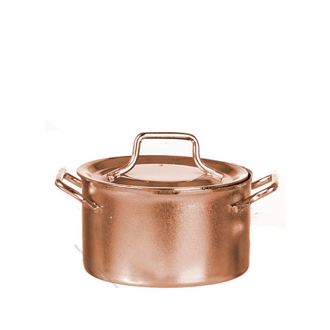 (image for) Miniature Large Copper Pot with Lid For Dollhouses