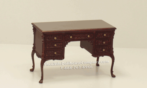 (image for) Miniature Mahogany Desk for Dollhouses