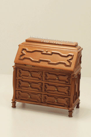 (image for) Miniature Walnut Dresser and Desk For Dollhouses