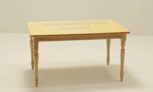 (image for) Miniature Oak Kitchen Table for Dollhouses
