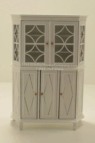(image for) Miniature White Decorative Hutch for Dollhouses