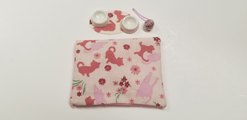 (image for) Miniature Cat Bed, Floor Mat and Food Bowl for Dollhouses