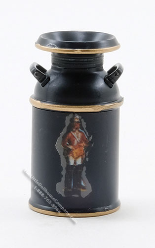 (image for) Miniature Black Milk Can With Decal For Dollhouses