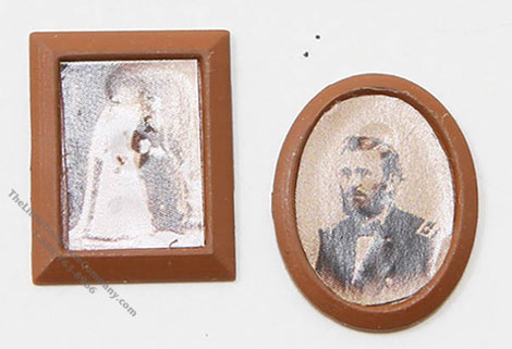 (image for) Miniature Brown Framed Sepia Photos For Dollhouses