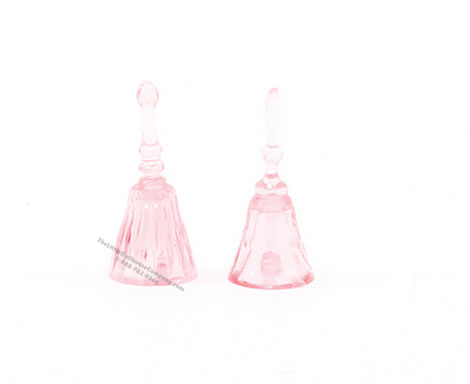 (image for) Miniature 2 Pink Dinner Bells For Dollhouses