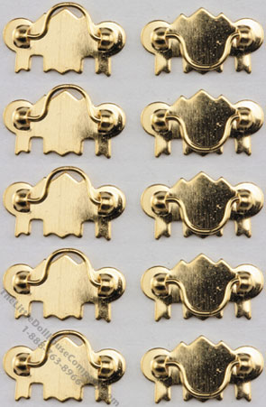 (image for) Miniature Brass Drawer Pulls For Dollhouses 10/pkg
