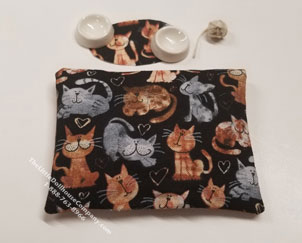 (image for) Miniature Fabric Cat Bed, Floor Mat, Food Bowls & Ball of Twine