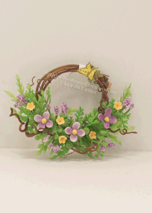 (image for) Miniature Spring Wreath For Dollhouses