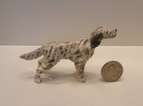(image for) Dollhouse Scale Model English Setter Belton Dog