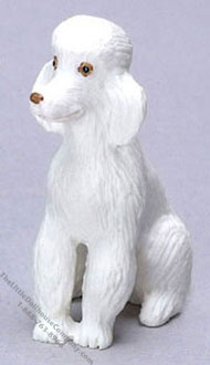(image for) Dollhouse Scale Model White Poodle Dog