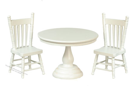 (image for) Miniature White Kitchen Table Set For Dollhouses