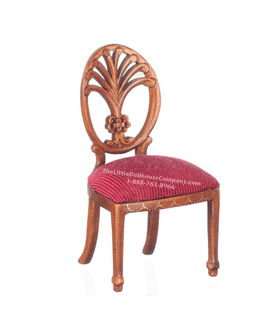 (image for) Miniature Walnut Back Carved Side Chair for Dollhouses