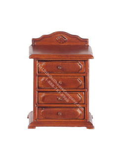 (image for) Miniature Walnut Bedside Cabinet for Dollhouses