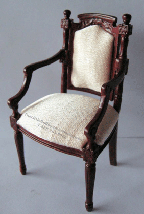 (image for) Miniature Mahogany Regency Dressing Chair for Dollhouses