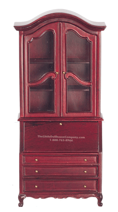 (image for) Miniature 18th Century Mahogany Secretaire for Dollhouses