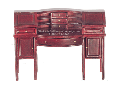 (image for) Miniature Mahogany Large Ladies Desk for Dollhouses