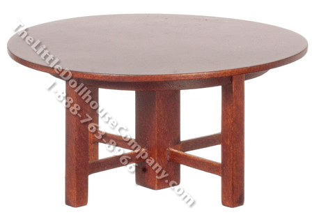 (image for) Dollhouse Miniature Mission Round Cocktail Table