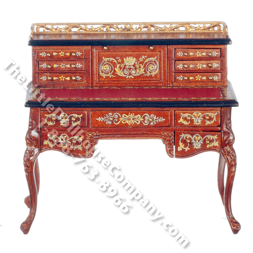 (image for) Miniature Walnut Desk for Dollhouses