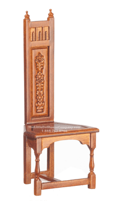 (image for) Miniature Walnut Chair for Dollhouses