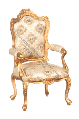 (image for) Miniature Louis XV Gilded Armchair for Dollhouses