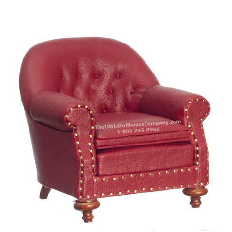 (image for) Miniature 1880's Club Chair For Dollhouses