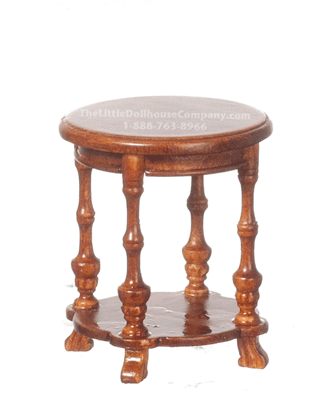 (image for) Miniature 1930 Round Walnut Table for a Doll House