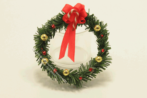 (image for) Dollhouse Miniature Evergreen Wreath