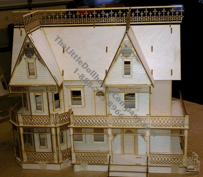 (image for) Half Scale Victorian Farmhouse Laser Cut Dollhouse Kit (9 Rooms)