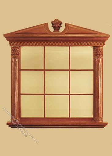 (image for) Miniature Corinthian Carved Double Window Walnut