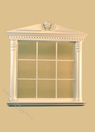 (image for) Miniature Corinthian Carved Double Window White