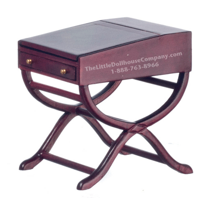 (image for) Miniature Mahogany British Explorers Desk for Dollhouses