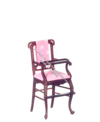 (image for) Miniature Mahogany Windsor High Chair for Dollhouses