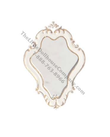 (image for) Miniature White Bourbon Petite Mirror for Dollhouses