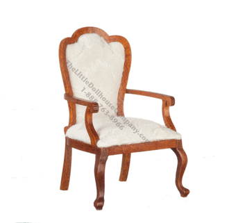 (image for) Miniature Walnut Armchair for Dollhouses
