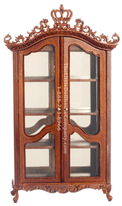 (image for) Miniature Walnut Royal Etienne Hutch for Dollhouses