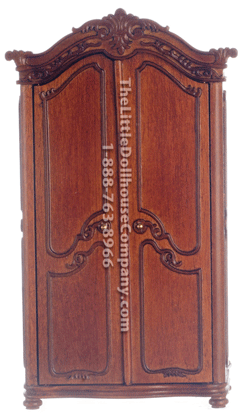 (image for) Miniature Walnut York Wardrobe for Dollhouses