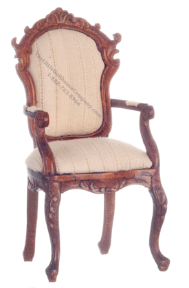 (image for) Miniature Walnut York Armchair for Dollhouses