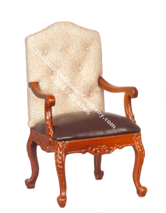 (image for) Miniature Walnut George VI Armchair for Dollhouses