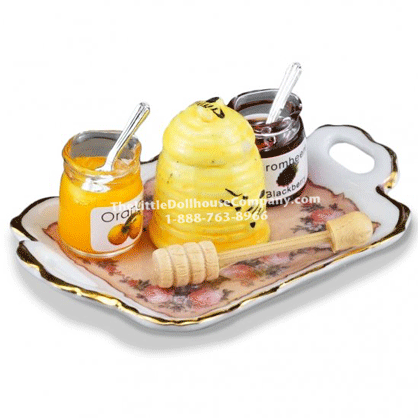 (image for) Miniature Breakfast Tray With Honey For Dollhouses